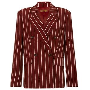 KITRI Josephine Blazer in Mocha Stripe